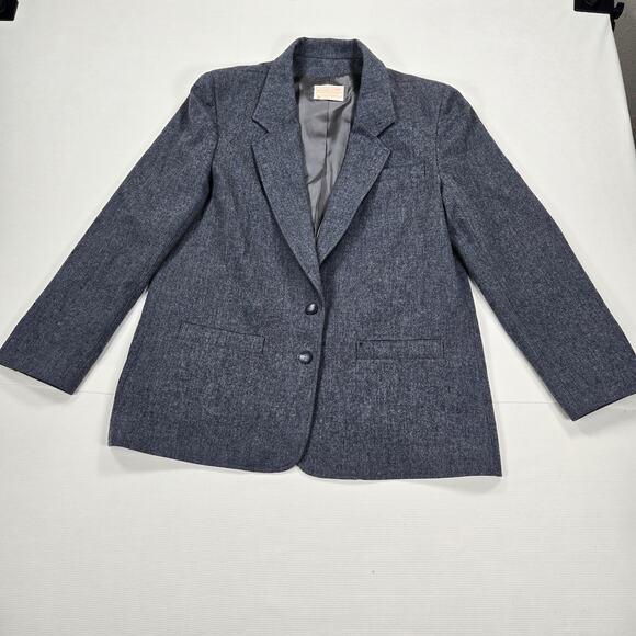 Pendleton 100% Virgin Wool Gray Classic Wool Suit Jacket Blazer Women's Size 16 - Picture 1 of 11